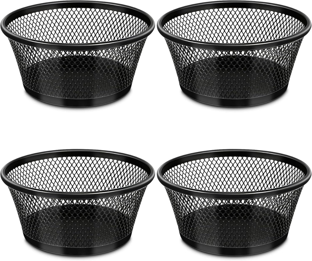 Smgmg Paper Clip Holder, Paperclip Holders for Desk, 4 Pack Paperclip Holder, Magnetic Paper Clip Holder for Desk, Paper Clip Dispenser, Paper Clip Organizer Office (Black)