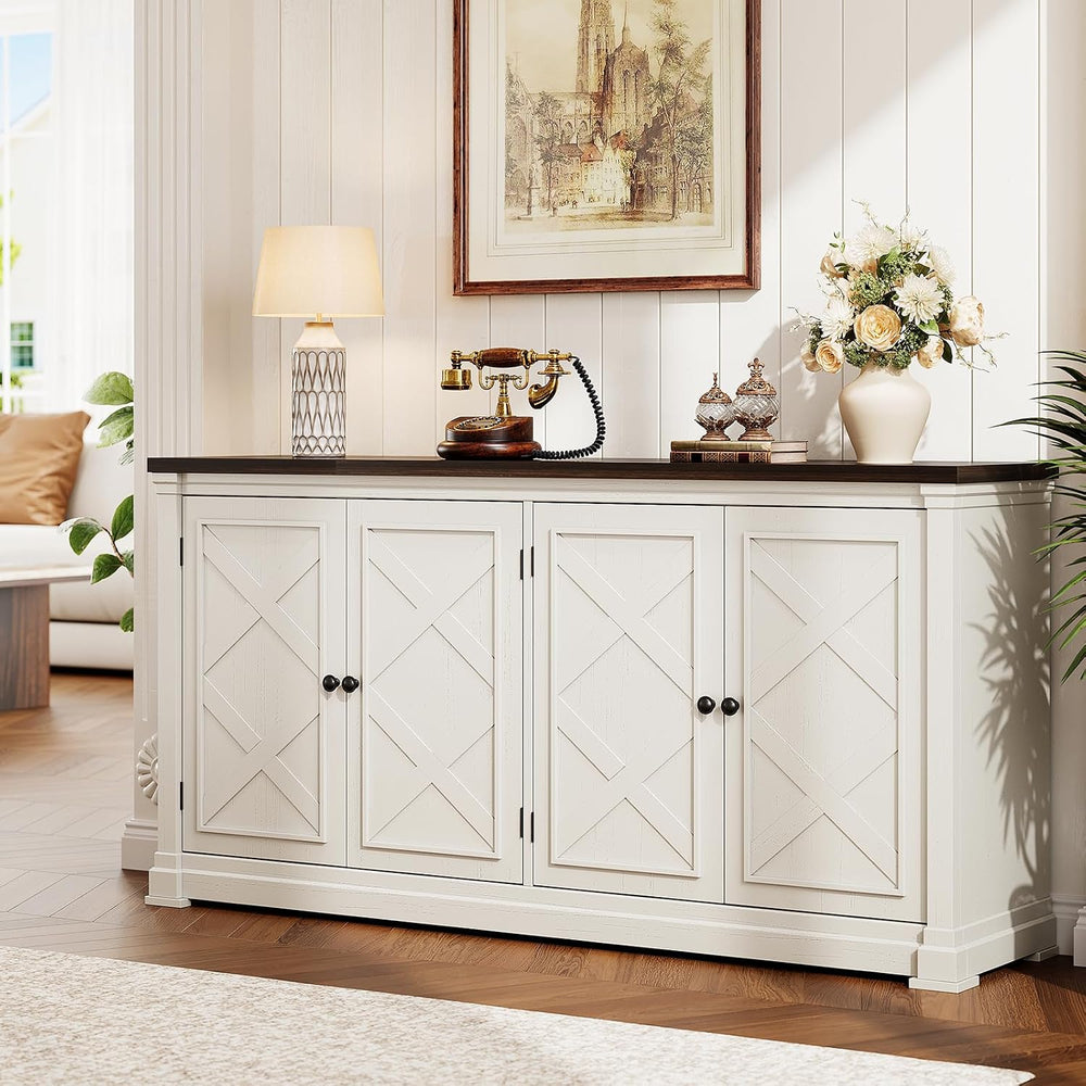 ONBRILL 63 Inches Buffet Cabinet with Storage, Large Sideboard Cabinet with 4...