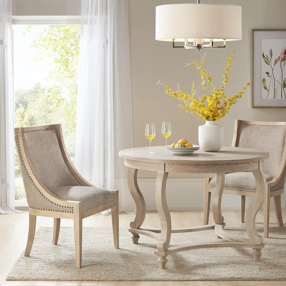 Martha Stewart Farmhouse Dining Room Chair, Recessed Arm Chair for Bedrooms, ...
