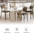 Dining Table Set for 4,Round Storage Kitchen Table and Chairs for 4,5 Piece 47Inch Circle Table Faux Leather Dining Room Chiars Set for Kitchen,Dining Room,Dinette（Grey Table,Brown Chairs）