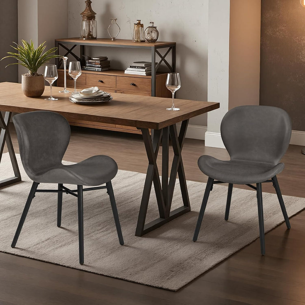 Modern Dining Chair Set of 4, Comfortable Dining Room Chairs with Thick Cushi...