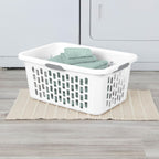 Sterilite Laundry Basket, Plastic Clothes Hamper, Large Rectangle Bin with Comfort Grip Handles and Reinforced Rim, 2 Bushel Capacity, White, 24 Pack