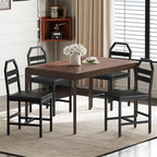 YATINEYDining Chairs, Kitchen Chairs with Back Support, Upholstered Seat and Metal Legs, for Kitchen, Living Room, Black CY02L4BB