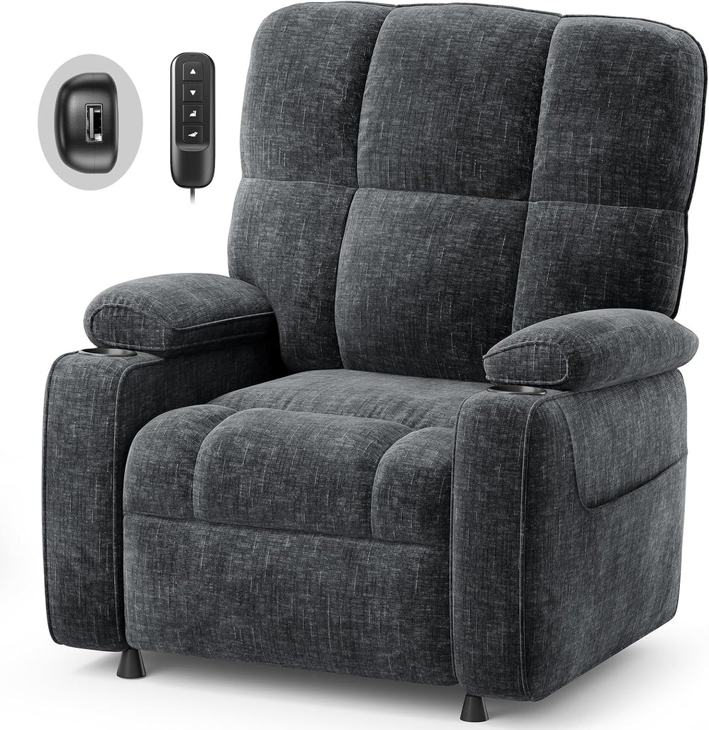 AMADA HOMEFURNISHING Power Recliner Chair for Adults, One-Touch Synchronized ...