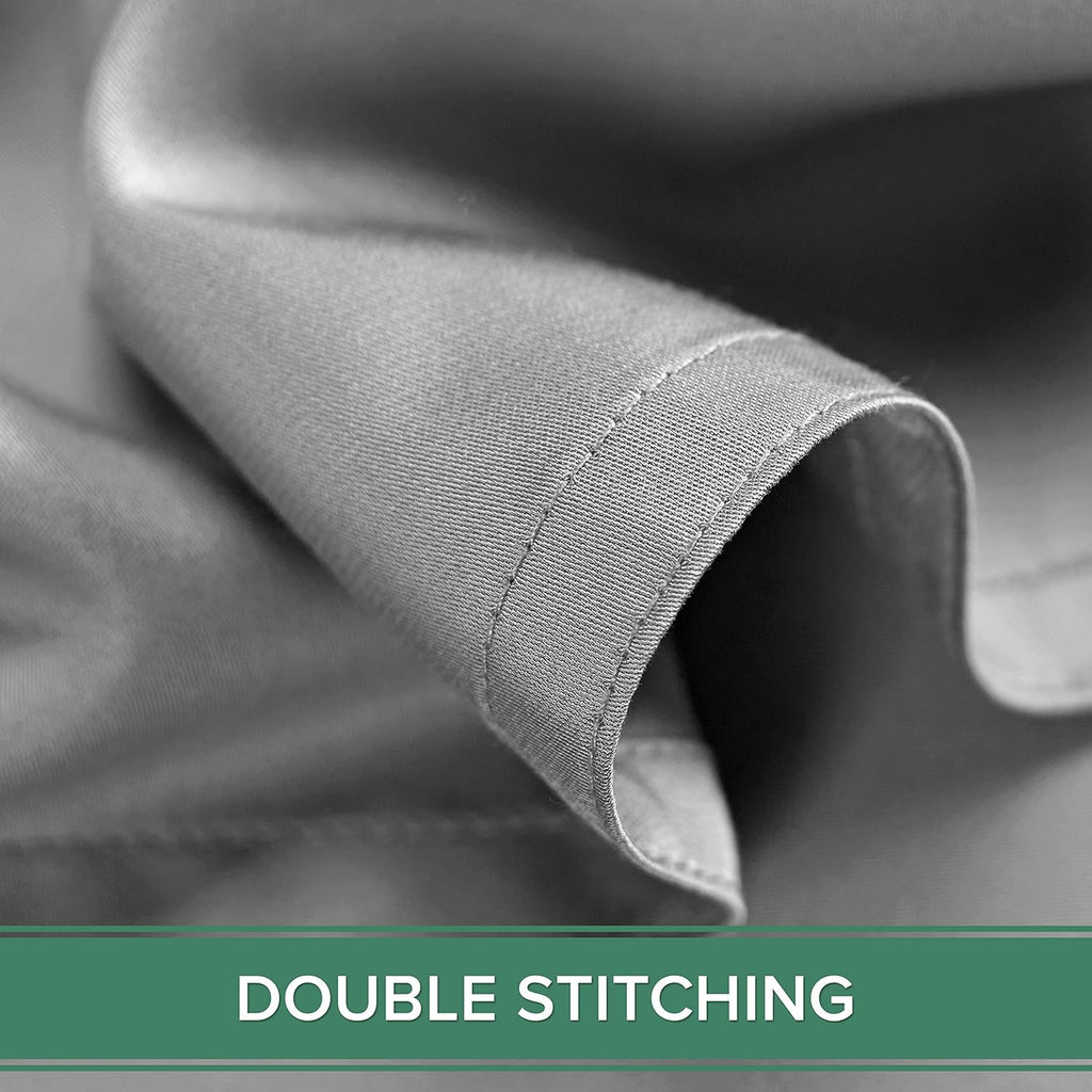 Queen Pillowcases by Pure Bamboo, Genuine 100% Organic Viscose Derived from Bamboo, Luxuriously Soft & Cooling, Double Stitching, Envelope Closure (2 Queen Pillowcases, Stone Grey)
