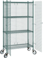 18"x36"x70" Metal Wire Green Security Heavy Duty Commercial NSF Certified Storage Unit | Mobile Wire Security Cage Kit