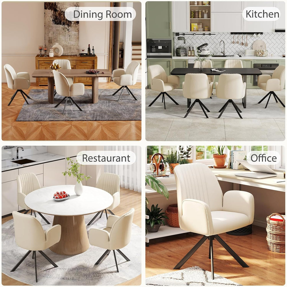 Furniliving Modern Swivel Dining Chairs, Upholstered Dining Chairs Set of 2, ...