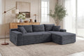 Grey Oversized Sectional Boneless Couch for Living Room. Right Face Chaise | L shaped modular sofa, Cloud soft cushion with foam, Breathable pet-friendly, Side storage pocket, No assembly required.