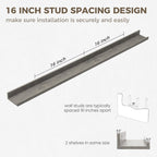 Axeman Grey Floating Shelves | 48 Inch Picture Ledge Shelf Set of 2 | Rustic Grey Picture Shelf for Wall with Ledge | Floating Shelves with Lip | Photo Ledge Shelves