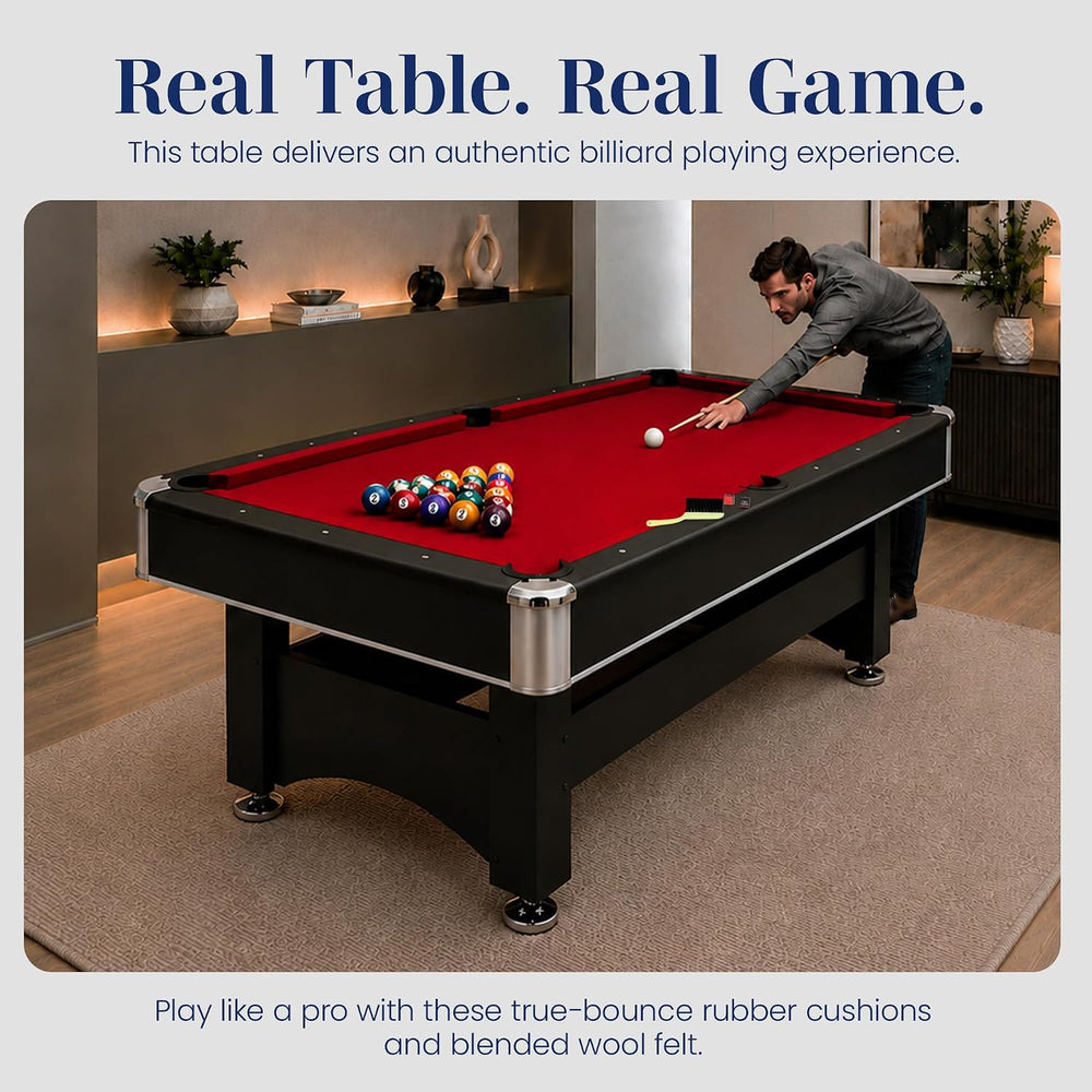 Hathaway Spartan 6 Ft Pool Table, with Ping Pong Multi Game Combo Tables for ...