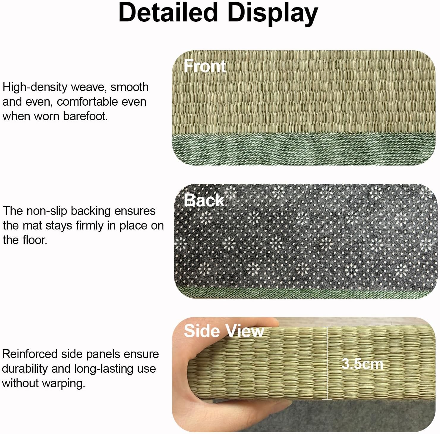 Japanese Tatami Mat, Tatami, Rug, Foldable Mattress, Roll up Rug, Japanese Floor Mattress, Floor Sleeping Japanese Futon Mattress, Meditation Yoga, Zen