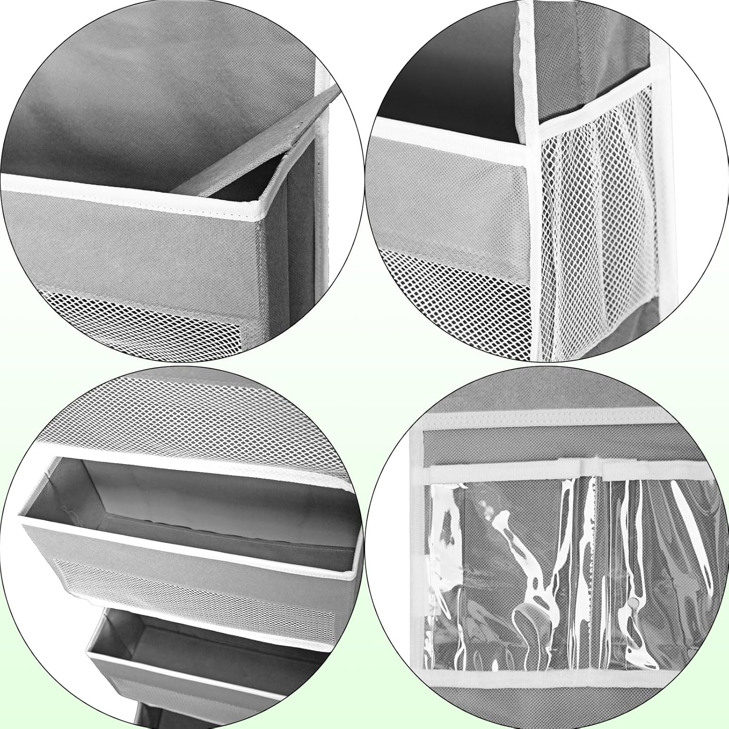 Over The Door Organizer Storage, 6 Shelf of Reinforcement Anti-Tilt Can Bear 44lb Bathroom Organization and Storage, Suitable for Bedroom, Pantry, Kitchen, Grey