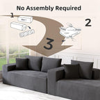 Cloud Sectional Couch, 104”L-Shape Oversized Sofa with Left Chaise Lounge, Modular Sleeper Couch with Pillows & Deep Seat, Rain Drop Velvet Fabric Compressed Sofa for Living Room, Dark Gray