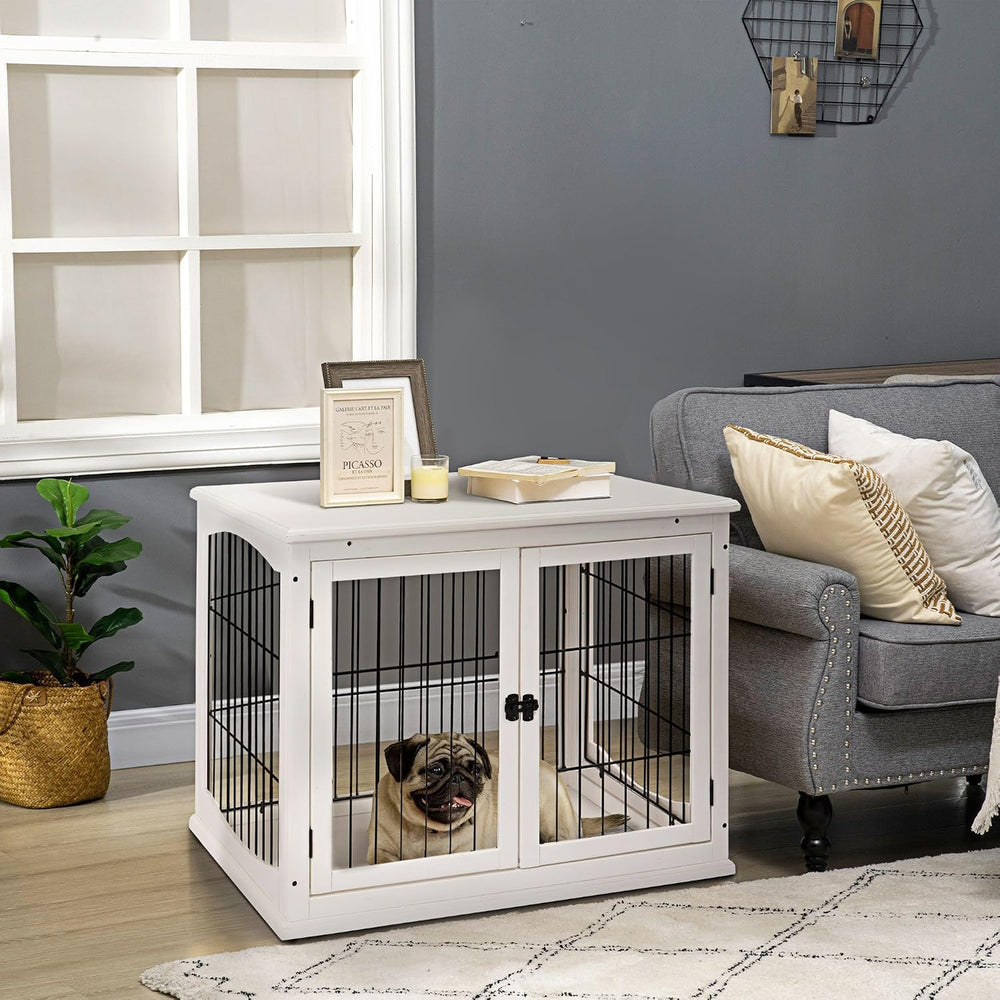 26-inch Durable Heavy-Duty Solid Premium Engineered Wood Dog End Table with T...
