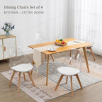 Dining Chairs Set of 4, Clear Acrylic Dining Chair Modern Transparent Chairs with PU Leather Cushions Seat & Wood Legs, Side Chairs for Dining Room Kitchen Restaurant Balcony (White)