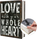 Real Paper Transfer Book Safe, Hollow with Secret Hidden Compartment, Key Lock, 8.7"×6"×2" (LOVE-Key)