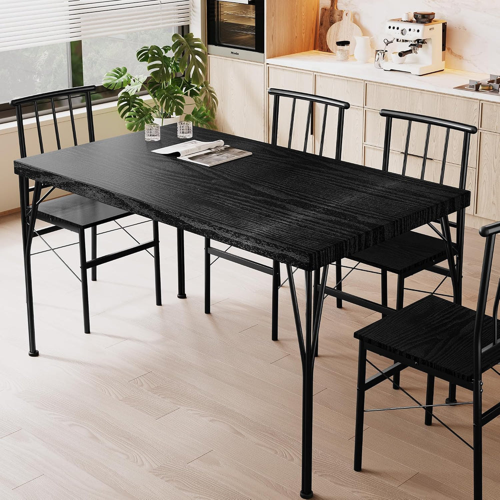 5-Piece Dining Table Set for 4, Kitchen Table Set with 1.6" Thick Tablet...
