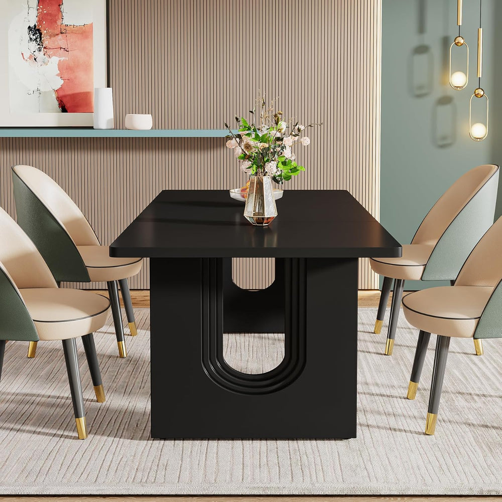 Tribesigns Modern Dining Table for 6 People, 71" Large Kitchen Dining Ta...
