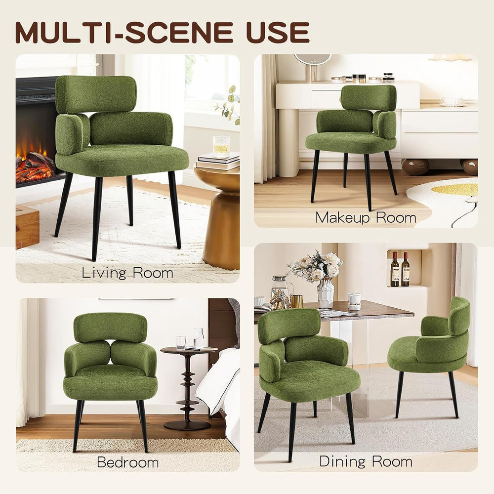 Accent Dining Chair with Arms,Set of 2 Modern Upholstered Desk Chair with Sof...