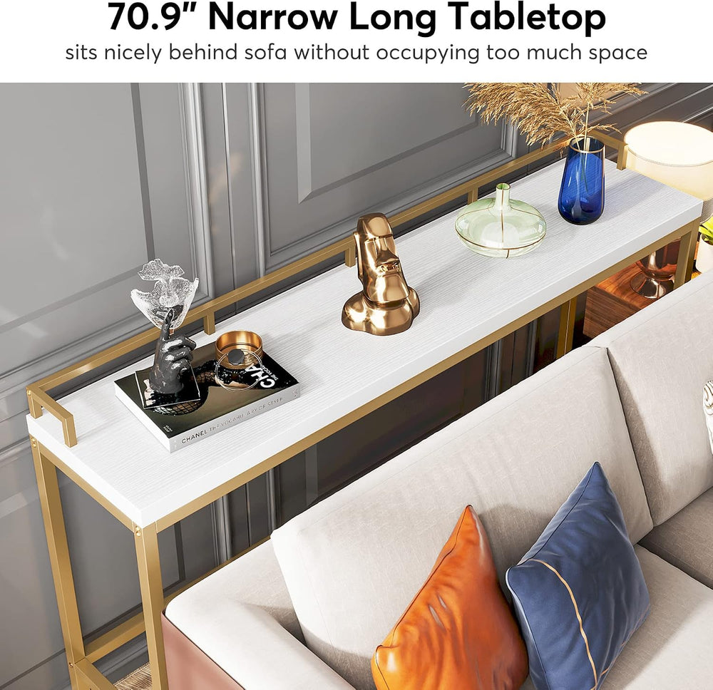 Tribesigns 70.9 inch Extra Long Sofa Table, Narrow Console Table Behind Couch...
