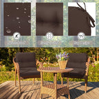Geetery Outdoor Chair Cushions Set of 4 for Patio Lawn Furniture Wicker Rocking Dining Chairs 42x21x4 Inch High Back Seat Pads Replacement with Ties Weather-resistant Fade-resistant Indoor(Dark Brown)