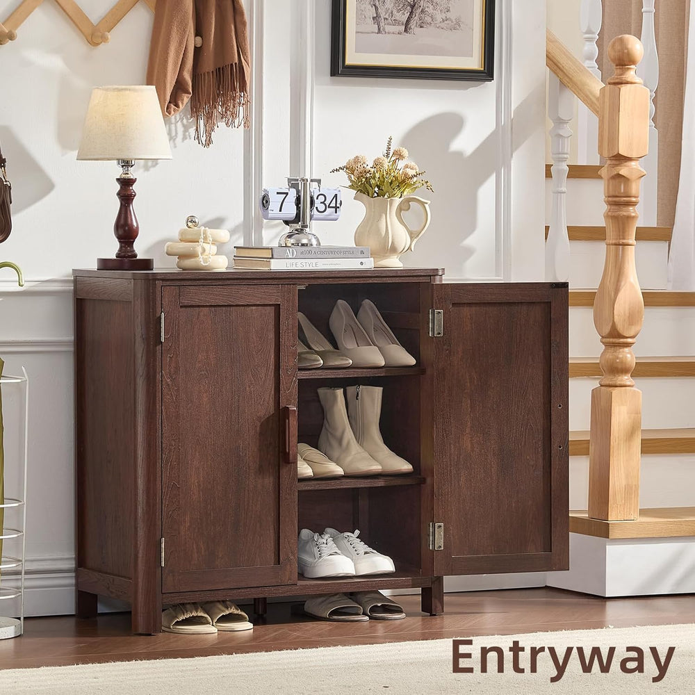 Joaxswe Sideboard Buffet Cabinet with Storage, 31.5" Arc-Shaped Credenza...