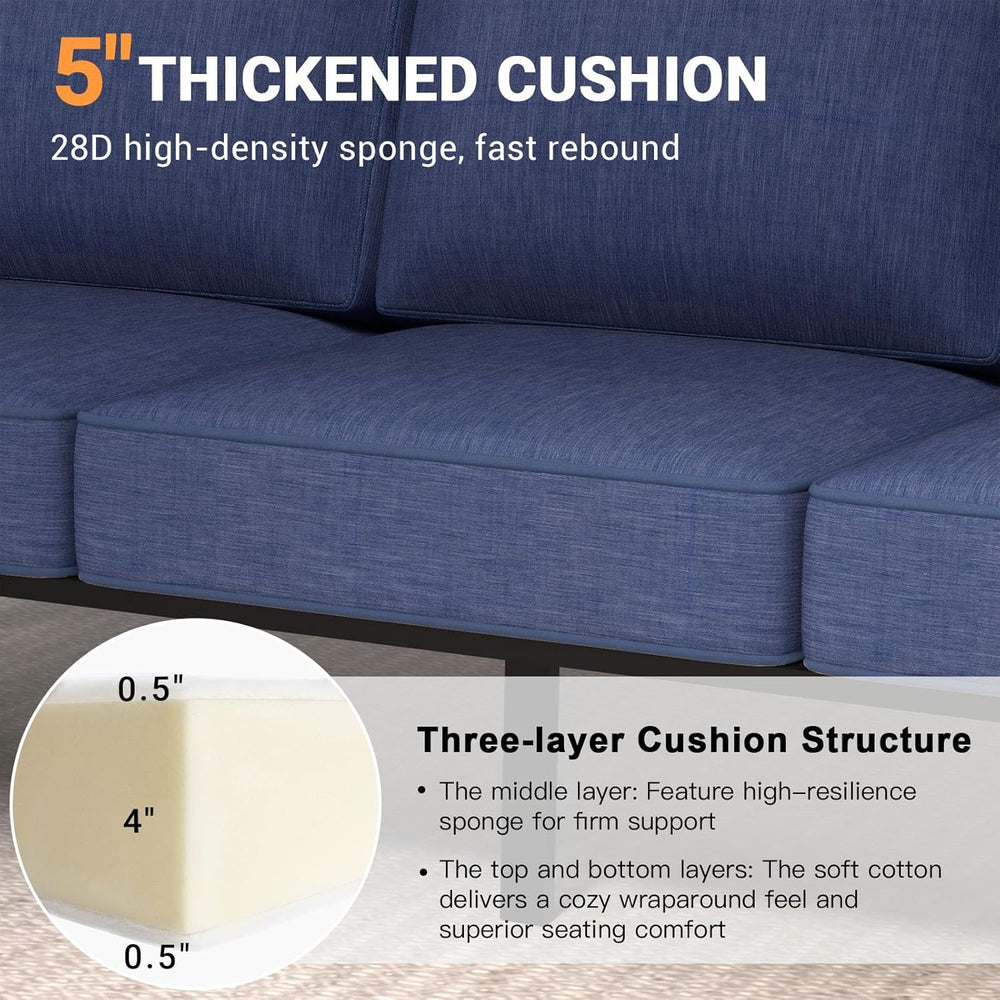Aluminum Outdoor Patio Furniture Set, 5 Piece Sectional Coversation Sets with...