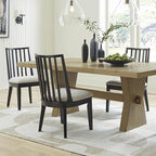 Signature Design by Ashley Galliden Urban Upholstered Armless Dining Chair, Set of 2, Black & Light Gray