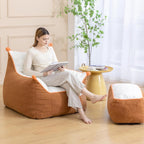 Giant Bean Bag Chair for Adults,Use Soft Polar Fleece Fabric, Floor Lounge Sofa with Armrests BeanBag Lazy Sofa for Bedroom, Living Room, Game Room for Relexing, Reading(Brown)