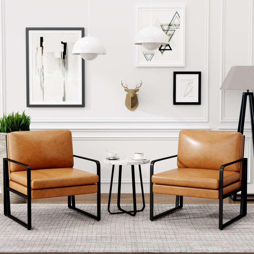 ALISH Accent Chairs, Upholstered Armchair Modern Living Room Chairs Linen Arm...