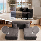 59" Convertible Sofa Bed High Backrest Boneless Couch in a Box,Brown | Washable Corduroy Futon Sofa Bed,Sectional Loveseat Floor Sleeper Sofa for Bedroom,No Assembly Couch for Living Room