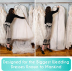 My Big Fat Bridal Bag - Garment Bag for Extra Large Wedding Gowns and Dresses - 72" x 24" with 32" Gusset