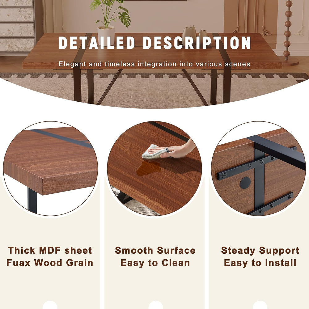 9 Piece Dining Table Set, 86.6'' Dining Table Set for 8,Wooden Table ...