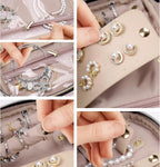 Jewelry Travel Case Organizer for Necklaces, Earrings, Rings, Bracelet, Watch, Soft Sided, Red Sandalwood