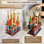 Coffee Syrup Organizer Rack,2-Tier Coffee Syrup Stand Holder for Coffee Station Countertop,6 Bottles Storage Display Shelves for Wine, Dressing Cocktail in Coffee Bar