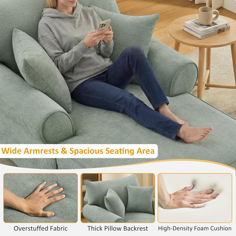 VANOMi Oversized Chaise Lounge Chair Indoor, Comfy Reading Chair with Storage...