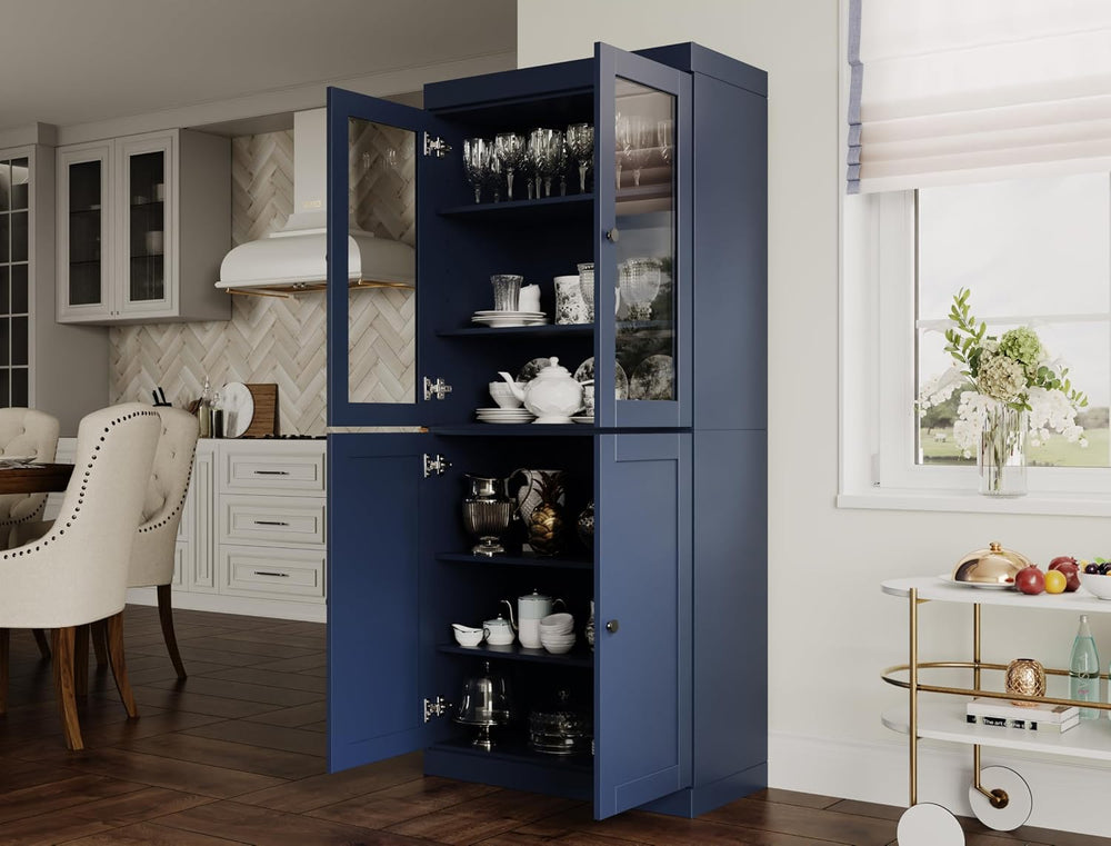 Palace Imports Solid Wood Tall Pantry Cabinet – 71.5" H x 32" W – N...