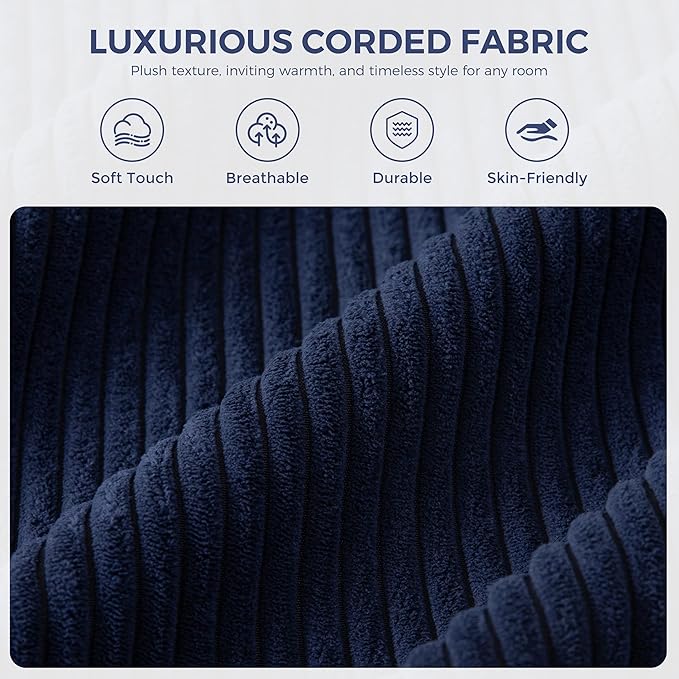 MAXYOYO Modular Sectional Chaise Lounge Sofa, Round Upholstered Lounge Chair with Ottoman, Comfy Couch with Layered Cushion, Tufted Sleeper Chair for Living Room, Navy