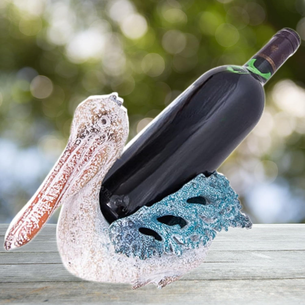 Corner Merchan Pelican Wine Bottle Holder - Nautical Wine Holder Tabletop Cen...