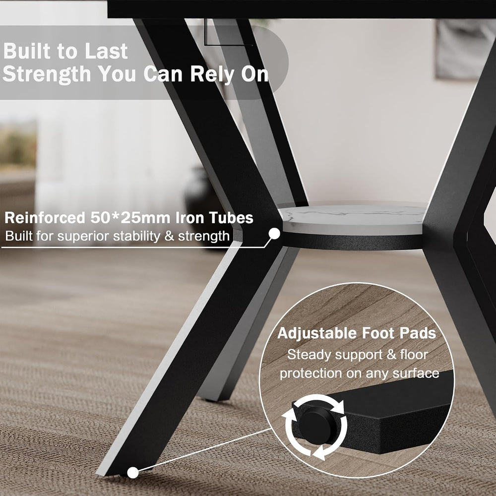 42"-58" Round Extendable Dining Table for 4-6, Kitchen Oval Table w...