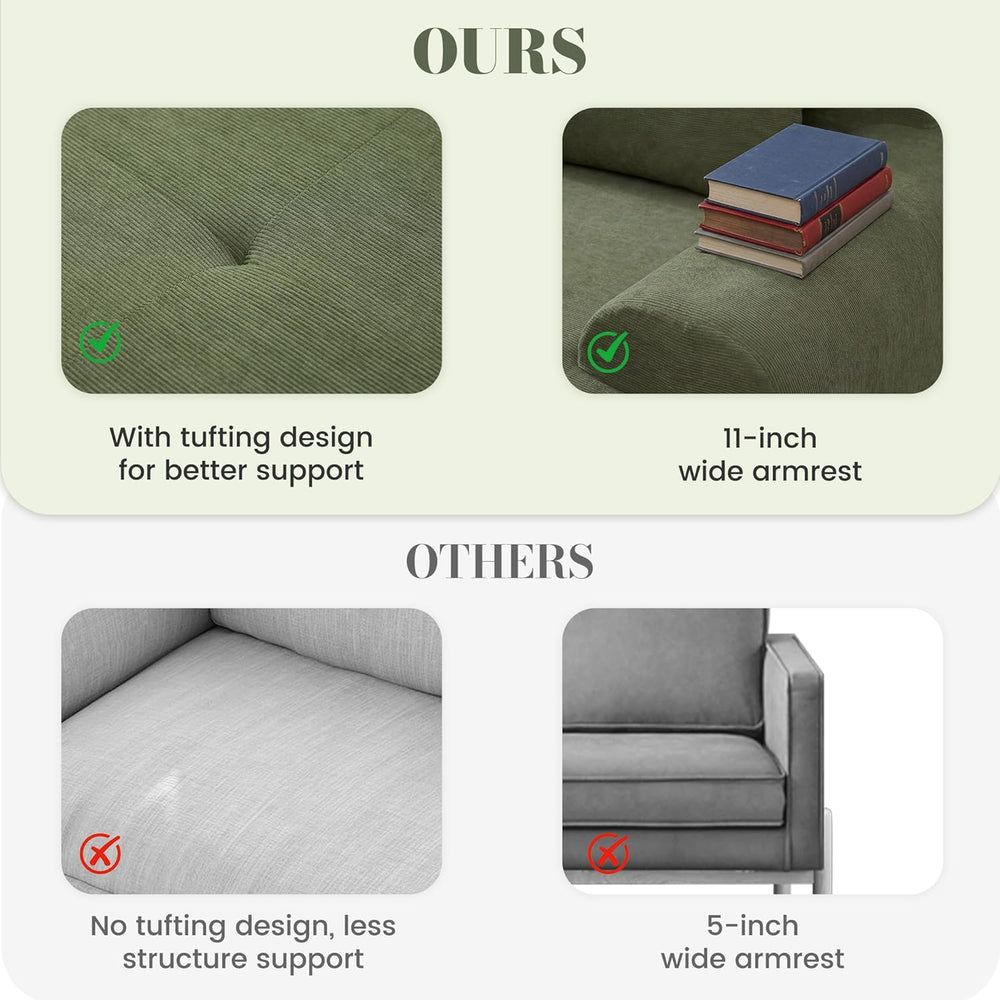 GRUSIGN 108'' Modular Sofa,Sectional Couch for Living Room | Tufted O...
