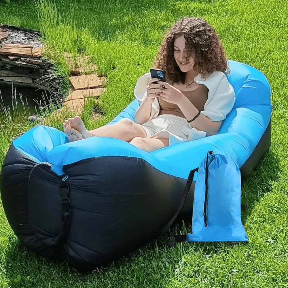 Inflatable Lounger Air Sofa Hammock, Inflatable Couch for Camping, Perfect fo...