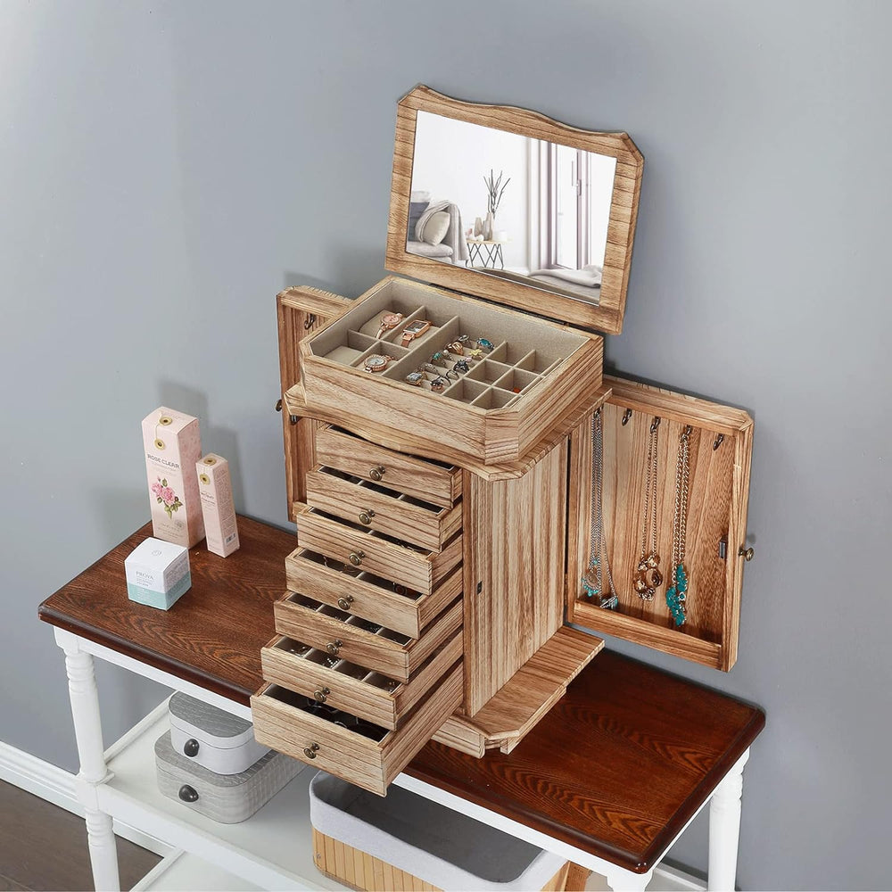 Emfogo Standing Jewelry Armoire, 7 Drawers & 2 Side Doors Jewelry Amoire ...