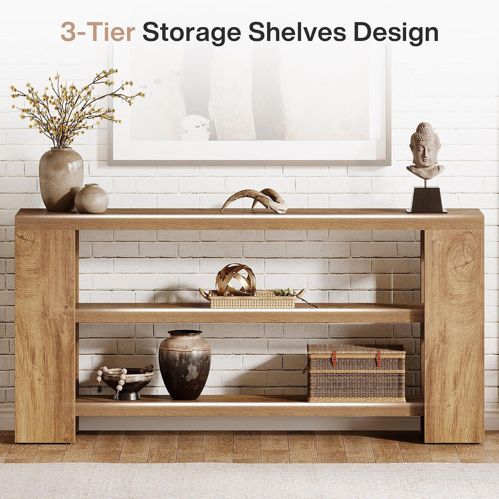 Tribesigns 70.9-Inch Extra Long Console Table with Storage, Narrow Wooden Sof...
