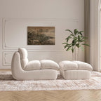 YVDNHP Bean Bag Chair with Ottoman, Cozy Comfy Reading Nook Chairs, Ultra Soft Corduroy Fabric Bean Bag Chairs for Adults, Reading Chair with Ottoman for Living Room, Bedroom Apartment (Beige)