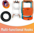 HUHOLE Garage Hooks, Ladder Hangers for Garage Wall, Shovel Holder, 4 Pack Heavy Duty Hook for Ladder, Rake, Folding Chair, Yard Tools, Garden Tool, 12” Wave Curved Utility Hooks