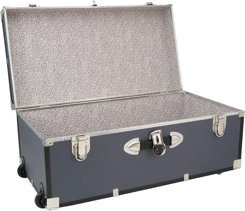 Seward Explorer Trunk with Wheels & Lock, Gray, 30-Inch