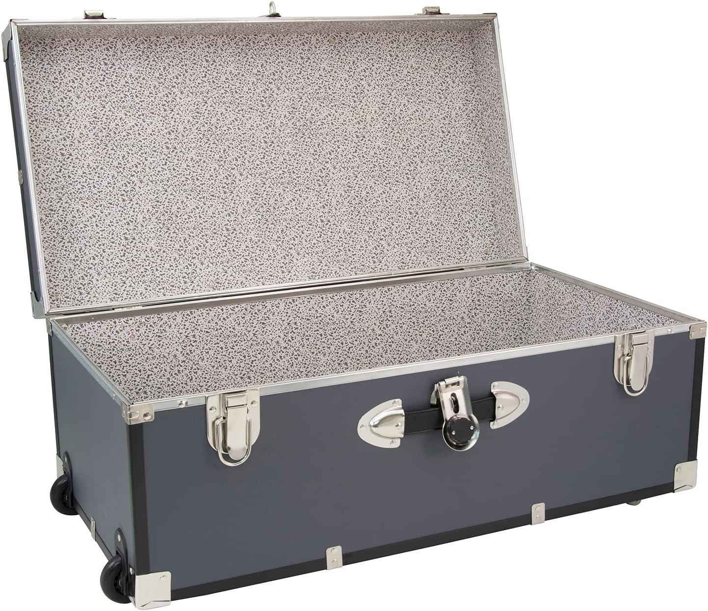 Seward Explorer Trunk with Wheels & Lock, Gray, 30-Inch