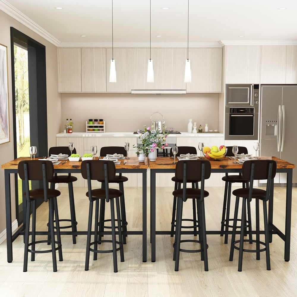 Lamerge Bar Table Set for 4 Kitchen Table and Chairs Set, Industrial Dinner T...