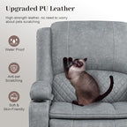 3 Seater Recliner Sofa Set with 2-Tier Cushion, 3+1+1 Pieces in Living Room, 3 Seater Reclining Couch Leather with Removable Console, 2 Oversize Recliner Chair Sofa Seat